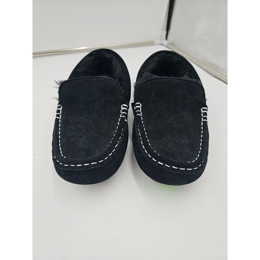 Lamo Womens Suede Moccasin Faux Fur Slippers Driving Shoes Size 9 Black
